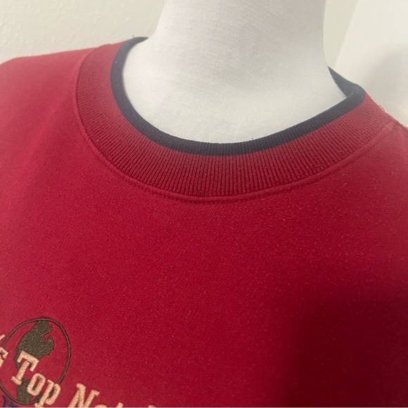 Vntg 90s Worlds Top Notch Fisherman Sweatshirt Large Jumper Crewneck Embroidered - Picture 5 of 9